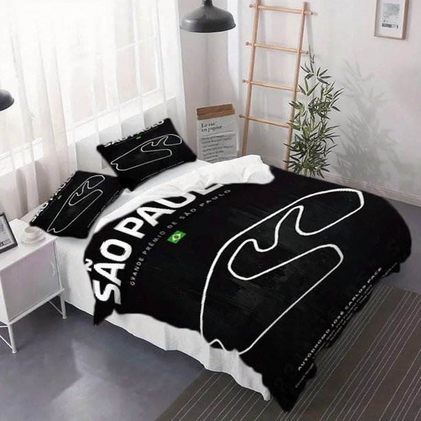 3pcs S\u00E3o Paulo Circuit Duvet Cover Set - Includes a Duvet Cover And Pillowcases - a Perfect Choice for Bedroom Bedding