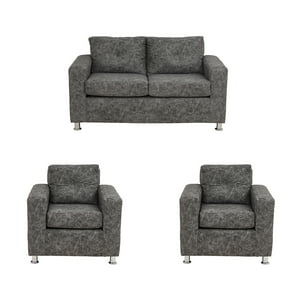 Muebles América - Living George 211 Cuero Auris Gris