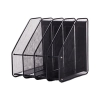 Magideal - Organizador De Archivos De Escritorio Vertical, Clasificador De Archivos, 4 Compartimentos, Organizadores De Escritorio De Metal, Soporte Para Archivo