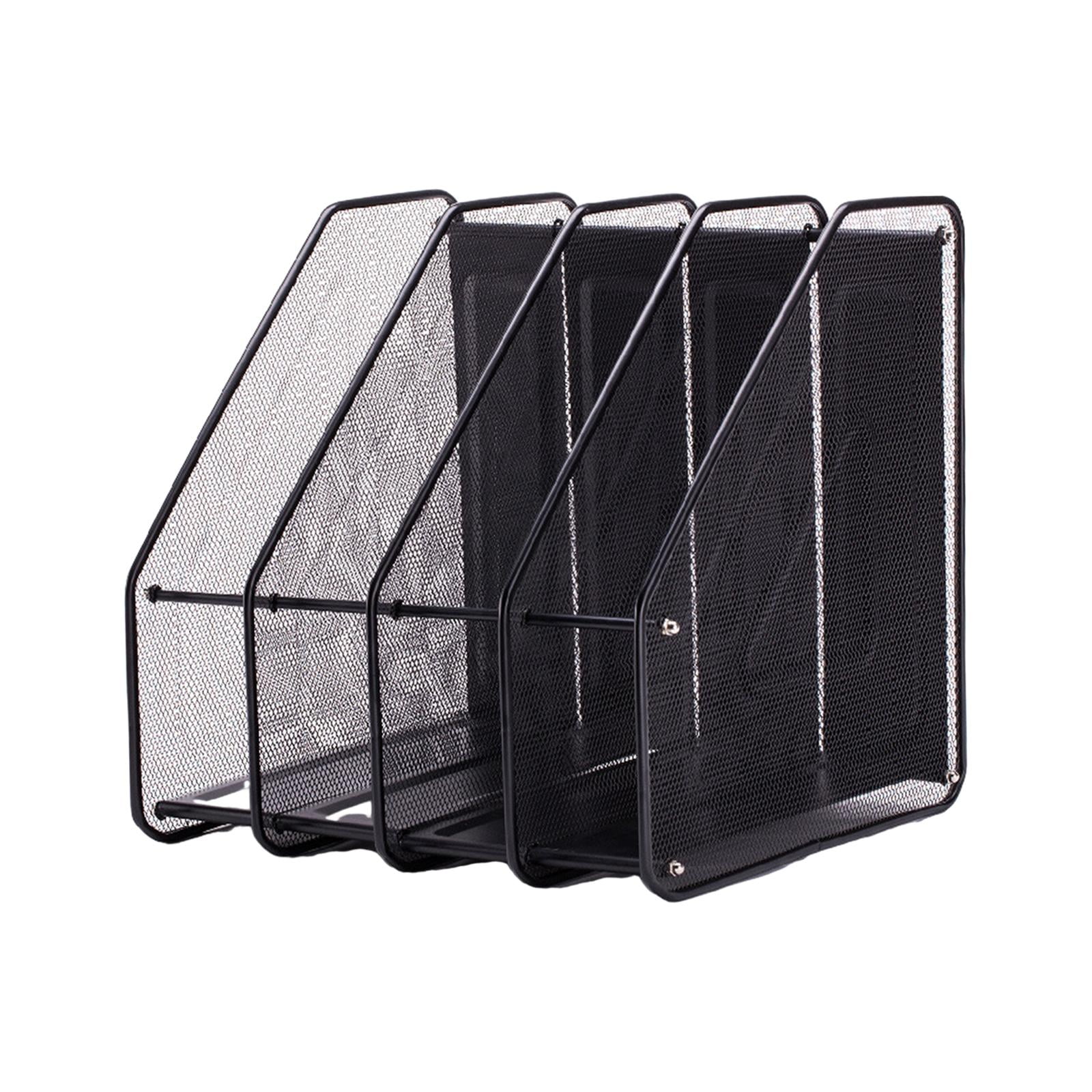 Magideal - Organizador De Archivos De Escritorio Vertical, Clasificador De Archivos, 4 Compartimentos, Organizadores De Escritorio De Metal, Soporte Para Archivo