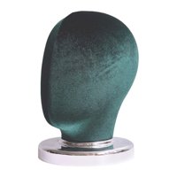 Magideal - Cabeza De Bloque De Lienzo Para Exhibición De Pelucas Con Base De Pvc (Altura 25Cm), Cabeza De Tela Para Maniquí, Soporte De Exhibición Para Pelucas Y Terciopelo Verde