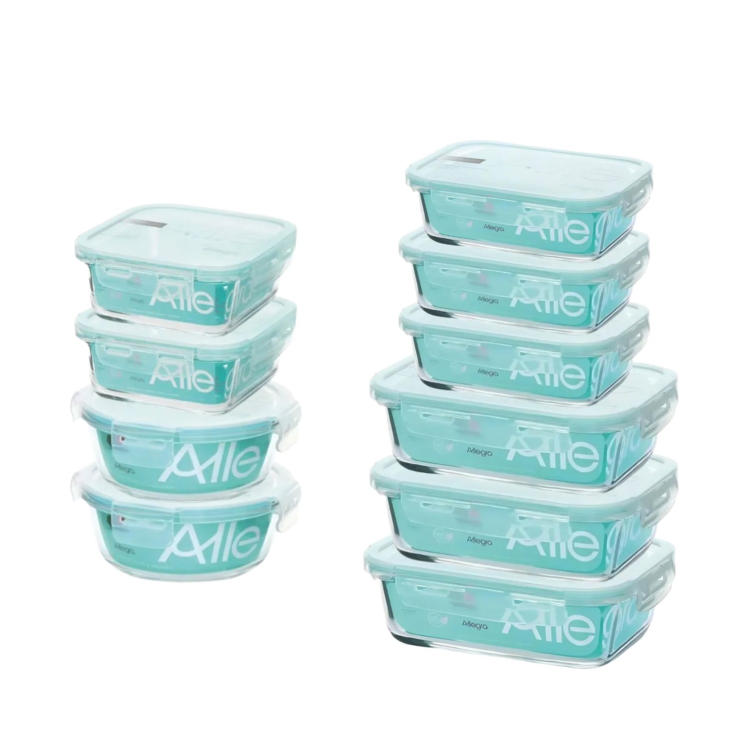 Set 10 Contenedores Recipiente Tapers Hermeticos Allegra