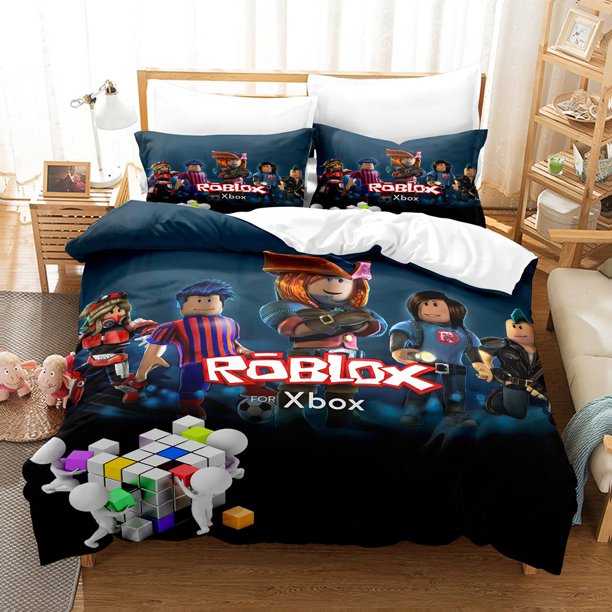 3D Print B-Roblox Game Bedding Set,Duvet Cover Comforter Bed Set Quilt Cover Pillowcase,King Queen Twin Size Boys Girls Adults Bed Sheets
