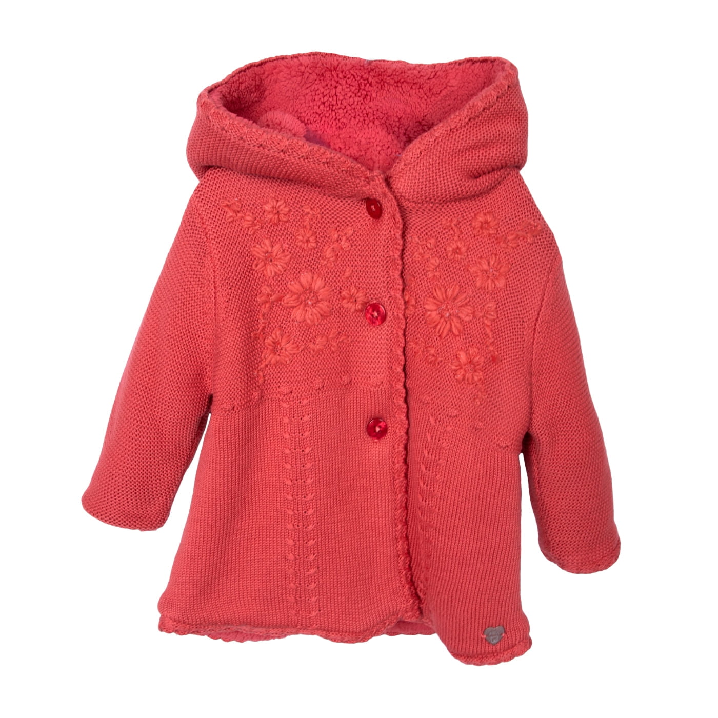 Pillin - Chaleco Bebé Niña Forrado Micro Polar Con Gorro Rojo