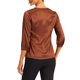thumbnail image 3 of INSPIRE CHIC Blusas de Oficina Elegantes y Casuales para Mujer, Manga 3/4, Cuello en V, Camisa de Satén, Talla L, Marrón, 3 of 6