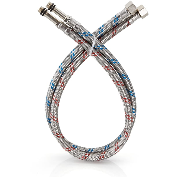 Mangueras de alimentación para grifo Midanya de 81 cm de acero inoxidable, paquete de 2