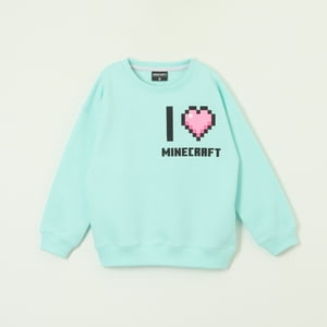 Poleron Cerrado Niña I Love M Celeste Minecraft