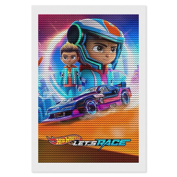 Hot Wheels Kits de Pintura de Diamantes para Adultos 5D DIY Diamond Art Kits Full Drill Diamond Dots para Regalo Decoración de Pared y Relajación Artes de Gemas 20*30cm