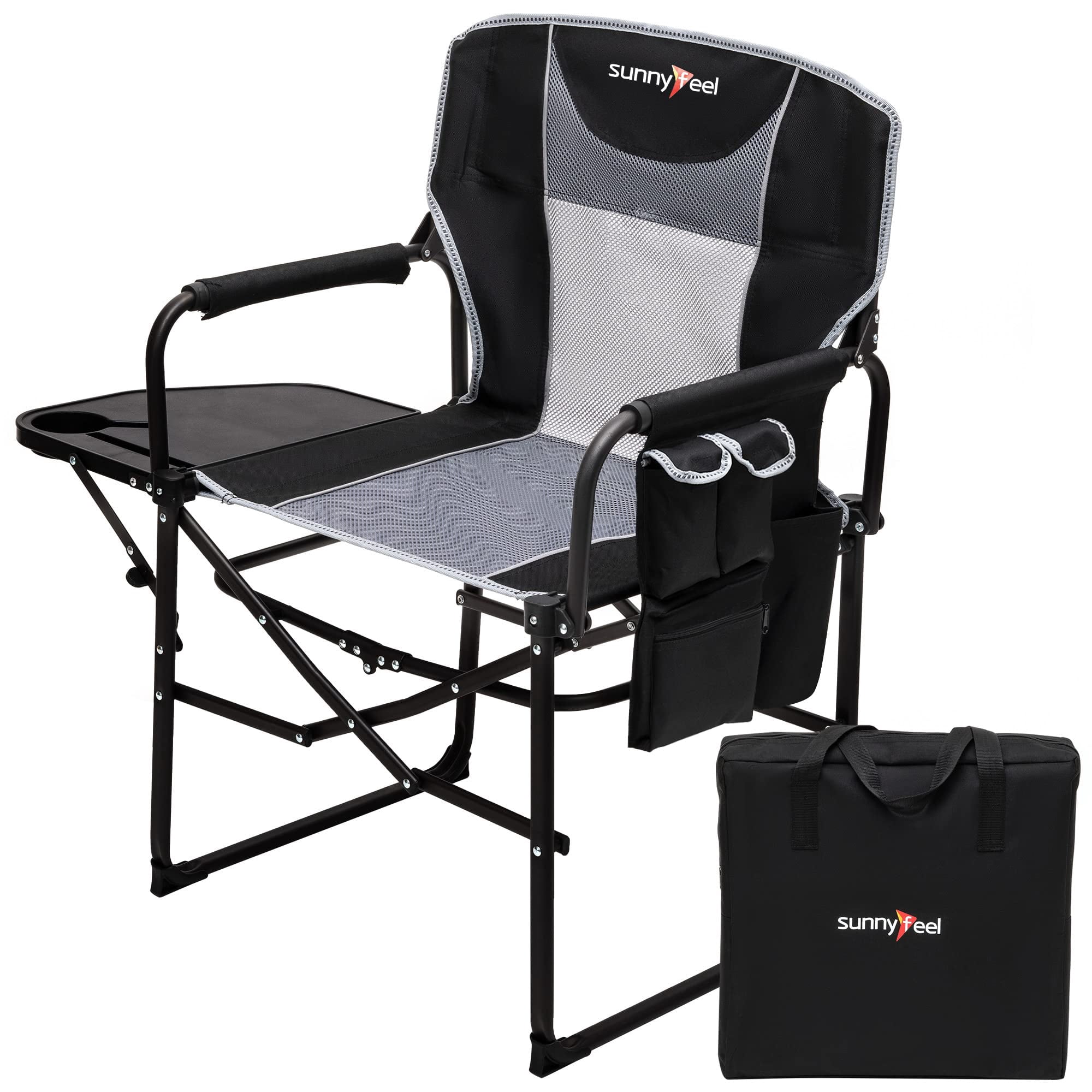 Silla Camping Director Sunnyfeel Heavy Duty Con Mesa Auxiliar