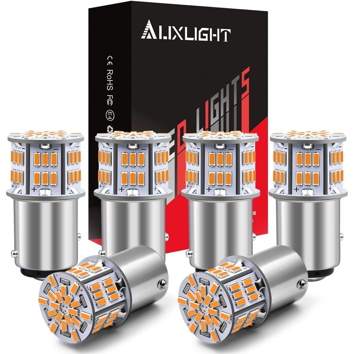 Ampolleta Led Auxlight 1157 54smd 400lm Ambar 12v24v 6u