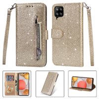 Funda Para Foxdock Elegante Funda Samsung Galaxy A42 5G Glitter Con Cremallera-Ideal Para El Uso Diario