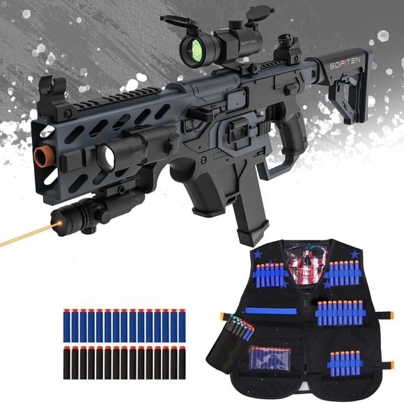 Fusil de francotirador automático Sofiten con pistola de juguete y kit de chaleco táctico