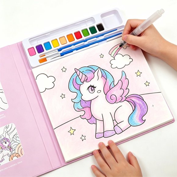 Libro de Pintura QUELLANCE Acuarela 24 Páginas de Unicornio