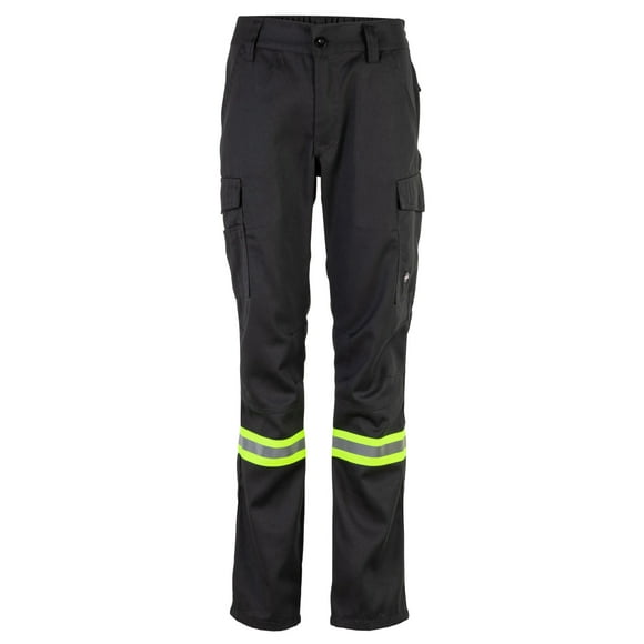 PANTALON GABARDINA DUAL HI VIS CON CINTA DIA Y NOCHE Negro