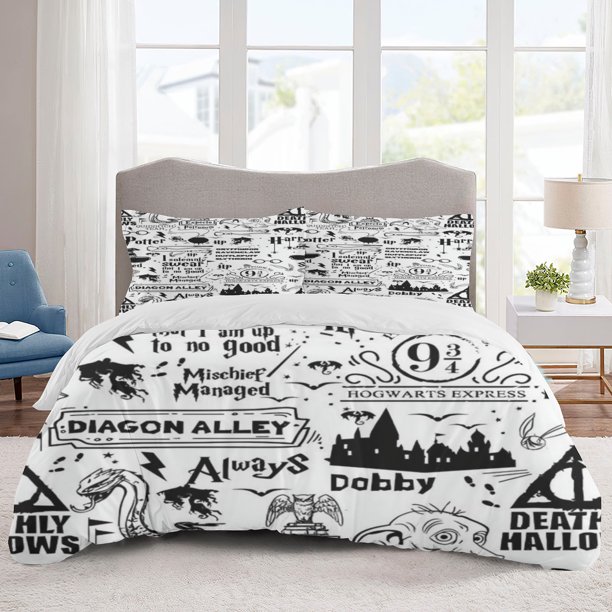 Harry potter Bedding Sets Cartoon Duvet Cover Lightweight 3 Piece Bet Sets for Kids Boys Girls