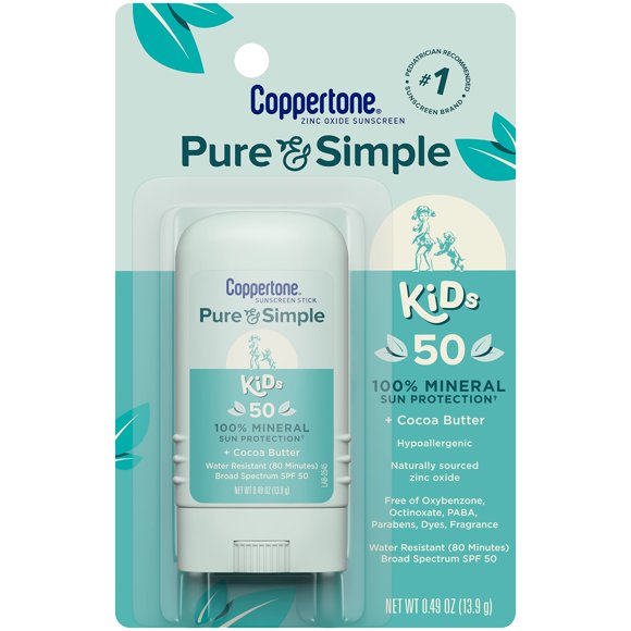 Protector solar en barra Coppertone Pure and Simple Kids SPF 50