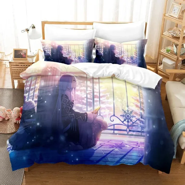 Yoisaki Kanade Bedding Set Cartoon three-piece set Adult Kid Bedroom Duvetcover Sets 3D Kawaii Girl colcha de verano cama Bed Sheets