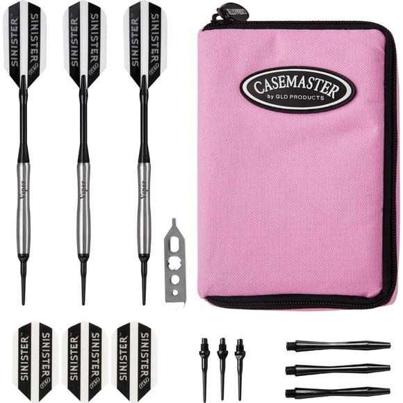 Darts Viper Sinister, punta blanda de tungsteno, 18 g, con funda Casemaster