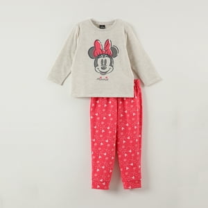 Conjunto Pijama Niña Minnie Dibujo Gris Disney
