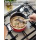 thumbnail image 5 of Cook N Home Basic Cacerola Antiadherente de 1 Cuarto con Tapa de Vidrio, Pequeña Cacerola de Aluminio, Olla Multiusos para Leche y Chocolate con Asa Fría, Rojo Mármol, 5 of 6