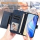 thumbnail image 5 of Funda tipo cartera para ZTE Axon 60 4G con bolsillo con cremallera, tarjetero, soporte, correa para la muñeca y tapa de cuero azul, 5 of 5
