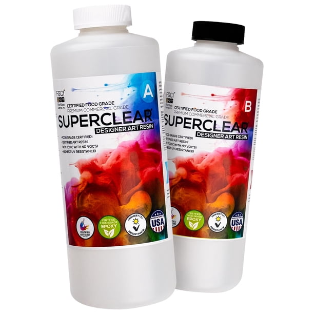 Kit de resina epoxi transparente Superclear Art Resin de 2 cuartos, apta para alimentos