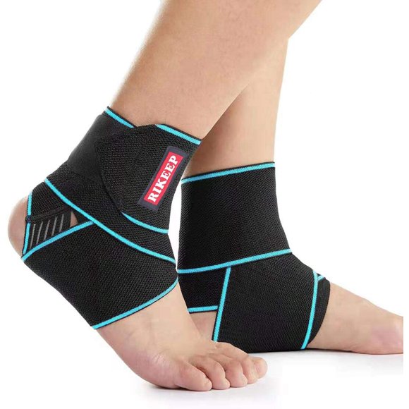 Soporte de tobillo ajustable Candy Li de nailon azul (1 par)