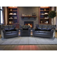 Muebles Altiro - Living Mateo 321 - Cuero Sintético Pu Negro
