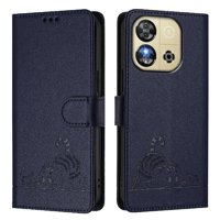 Funda Tipo Cartera Foxdock Para Oukitel C57 Con Soporte, Ranuras, Rfid, Diseño De Gato