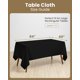 thumbnail image 2 of Utopia Kitchen Mantel Cuadrado Paquete de 6 (60x84 pulgadas, Negro), Mantel Lavable a Máquina, Cubierta de Poliéster para Comedor, Buffet, Picnic, Eventos, Bodas y Restaurantes, 2 of 9