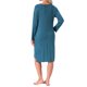 thumbnail image 3 of INSPIRE CHIC Camisón de Mujer de Manga Larga con Abertura en el Dobladillo Alto Bajo de Rayón con Sujetador Incorporado y Bolsillos Vestido de Dormir Ropa de Noche Embarazo M Azul, 3 of 5