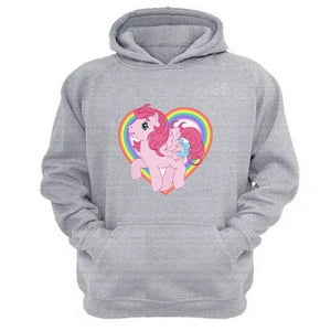 Genérico - Polerón Canguro Mi Pequeño Pony Gris Claro Talla Xs Unisex