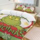 thumbnail image 3 of Comforter Set Queen Size Merry Grinchmas.Grinch in Red Bordered Circle Dr. Set with 2 Pillowcases for All SeasonsBedding Set 3pcs for Kids Boys Girls Bedroom Decor Bed Sheets, 3 of 5