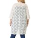 thumbnail image 3 of Agnes Orinda Chaqueta de Encaje Floral para Mujer de Talla Grande, Ligera, con Mangas 3/4 y Frente Abierto, Talla 4X, Blanca, 3 of 7