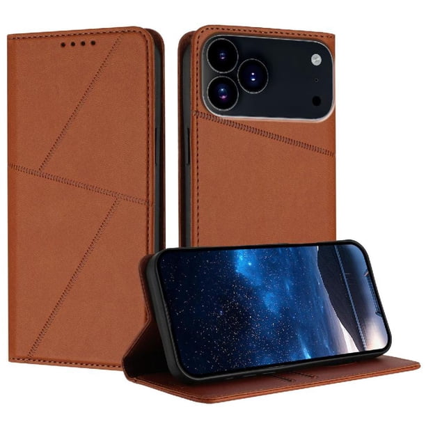 Funda Cartera Magnética para iPhone 17 Pro Protección Antichoque con Ranuras Marrón