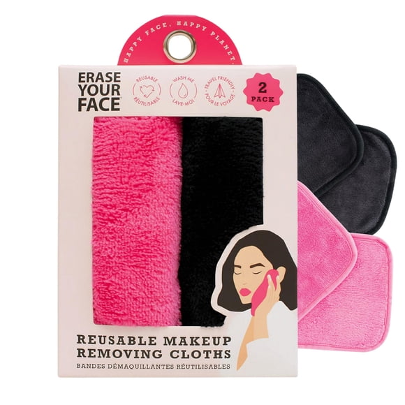 Discos desmaquillantes reutilizables ERASE YOUR FACE, paquete de 2