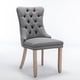 thumbnail image 2 of Nikki Collection Modern, High-end Tufted Solid Wood Contemporary Flax Upholstered Linen Dining Chair with Wood Legs Nailhead Trim 2-Pcs Set,Gray, SW6801GY, 2 of 3