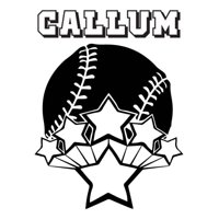 Rienda Libre Graphics - Decomural Personalised Name Baseball Ws-43127