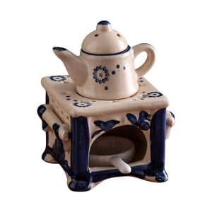 Magideal - Quemador De Cera Para Derretir, Olla De Aromaterapia, Vela De Té De Cerámica, Quemador De Incienso De Cerámica Para Patrón De Flores, Decoración Del