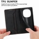 thumbnail image 5 of Funda tipo cartera con bloqueo RFID para Xiaomi Redmi Note 15 Pro Plus Con tapa abatible, portatarjetas, cierre magnético, TPU y soporte Negro, 5 of 6