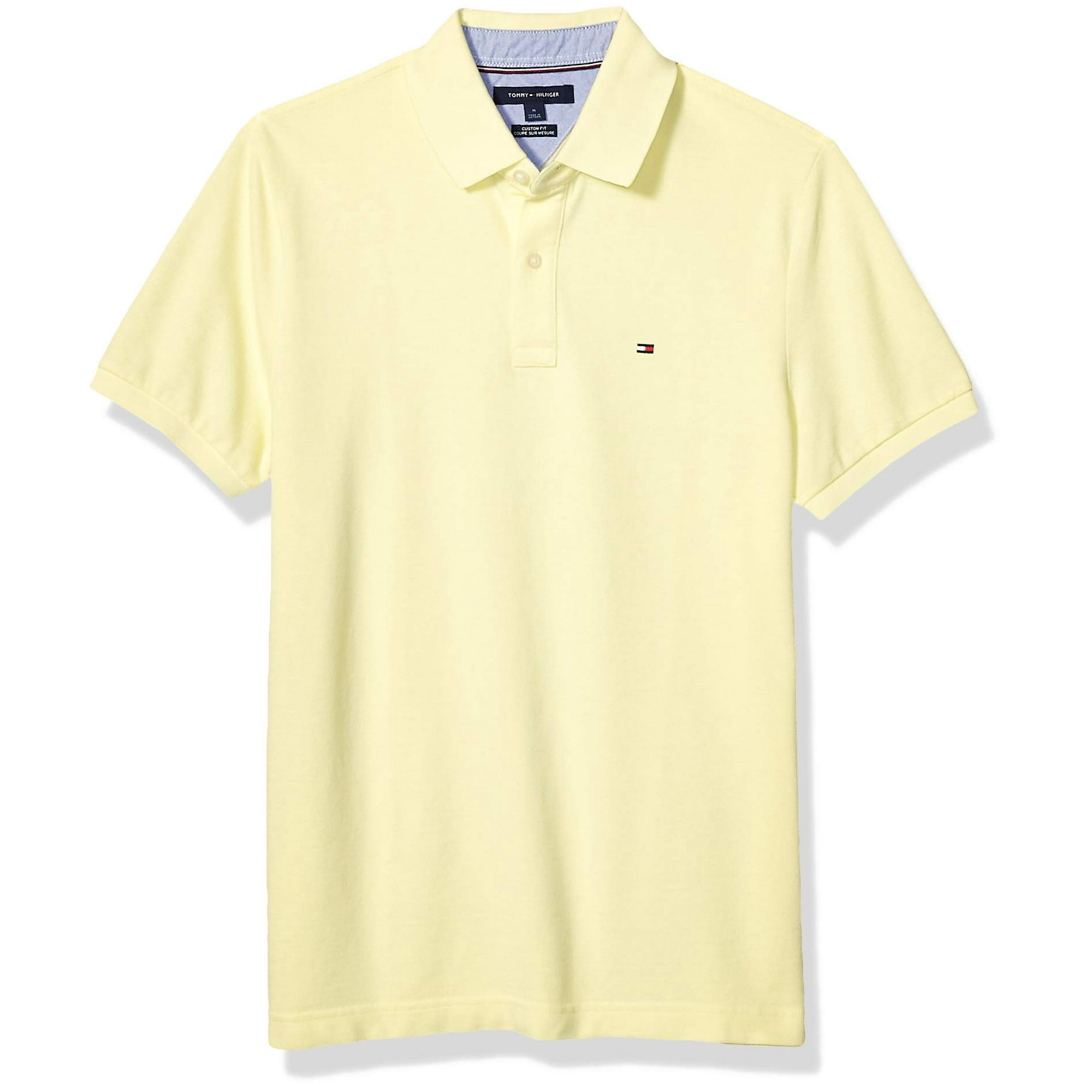 Polo Tommy Hilfiger De Manga Corta Para Hombre, Color Amarillo Encerado