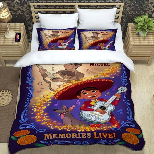 Duvet Pillowcase, Coco Duvet Pillowcase Boy Girl Bedding Set Cartoon Cute Home Room Bedroom Decoration Gift, Bed Sheets