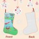 thumbnail image 3 of Lale Ki Lolu Tema: Calcetines de Navidad, fino lino blanco para colgar en escaleras y chimenea, decoración navideña para el hogar, regalo de Navidad. 45cm × 32cm, 3 of 5