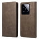 thumbnail image 4 of Funda tipo cartera con bloqueo RFID para Xiaomi 14 Pro Con tapa abatible, portatarjetas, cierre magnético, TPU y soporte Marrón, 4 of 6