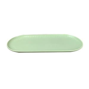 Homewell - Plato Loza Ovalado Verde 39X16X3Cm