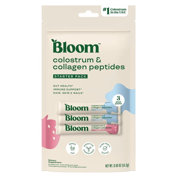 Colageno y Calostro Bloom Nutrition 3 Sticks Salud Intestinal