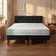thumbnail image 2 of Cama Europea Zen Best 2 Plazas 190 Cm Colchon Espuma Con Funda Velvet Negro + Respaldo, 2 of 4