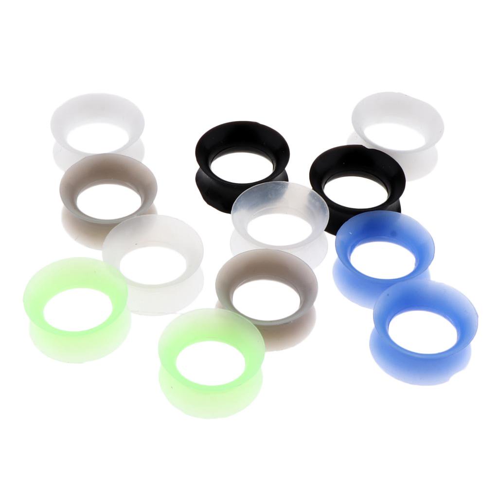 Expansores Para Orejas De Acrílico - Par De Túneles 0G (8mm), Doble Acampanado, Color Azul