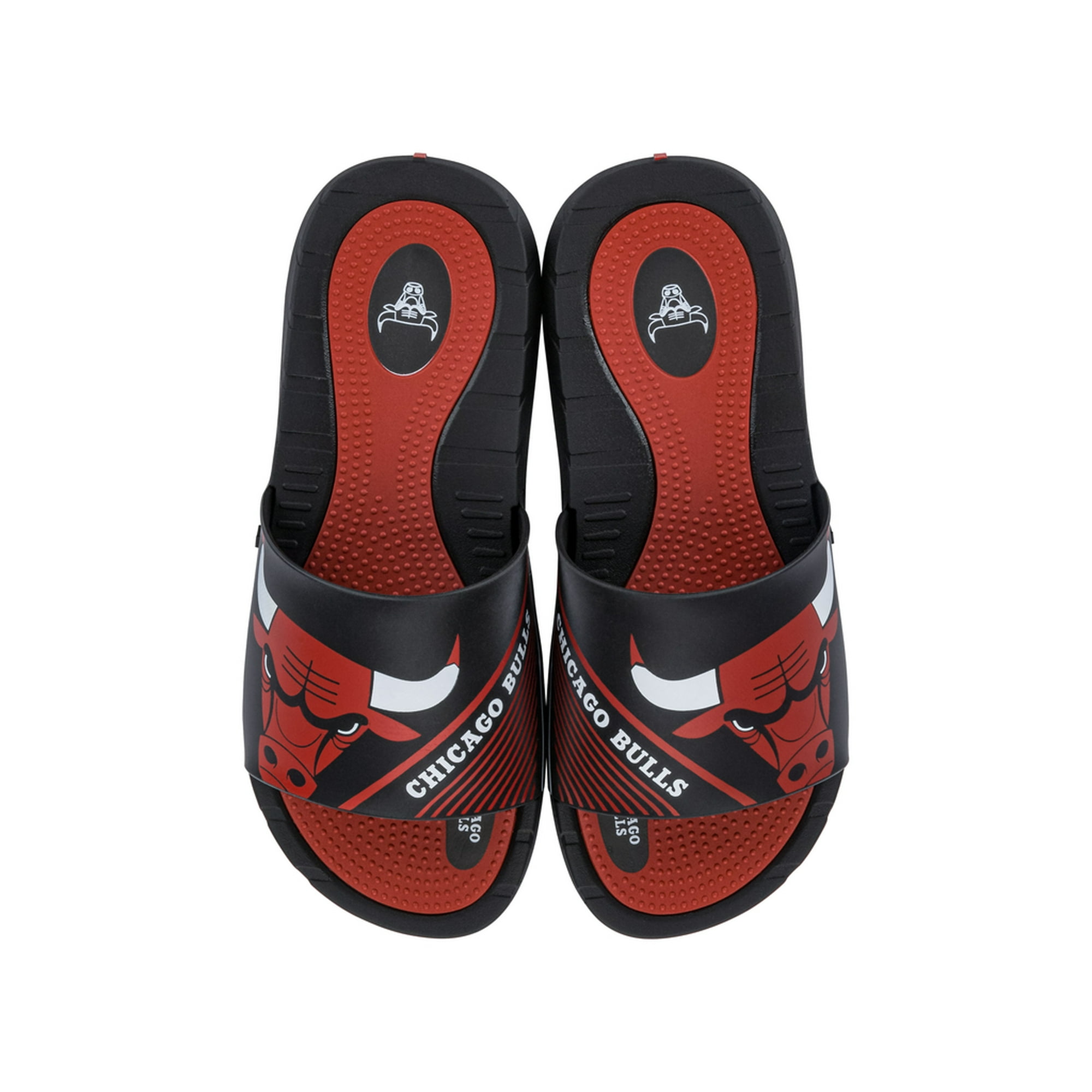 Sandalia Hombre Negro/rojo Chicago Bulls Rush Nba Rider