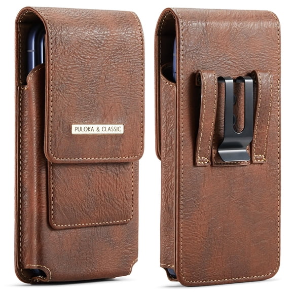 Funda de Cinturón para Celular Soviwo L Marrón con Porta Tarjetas y Cierre Magnético